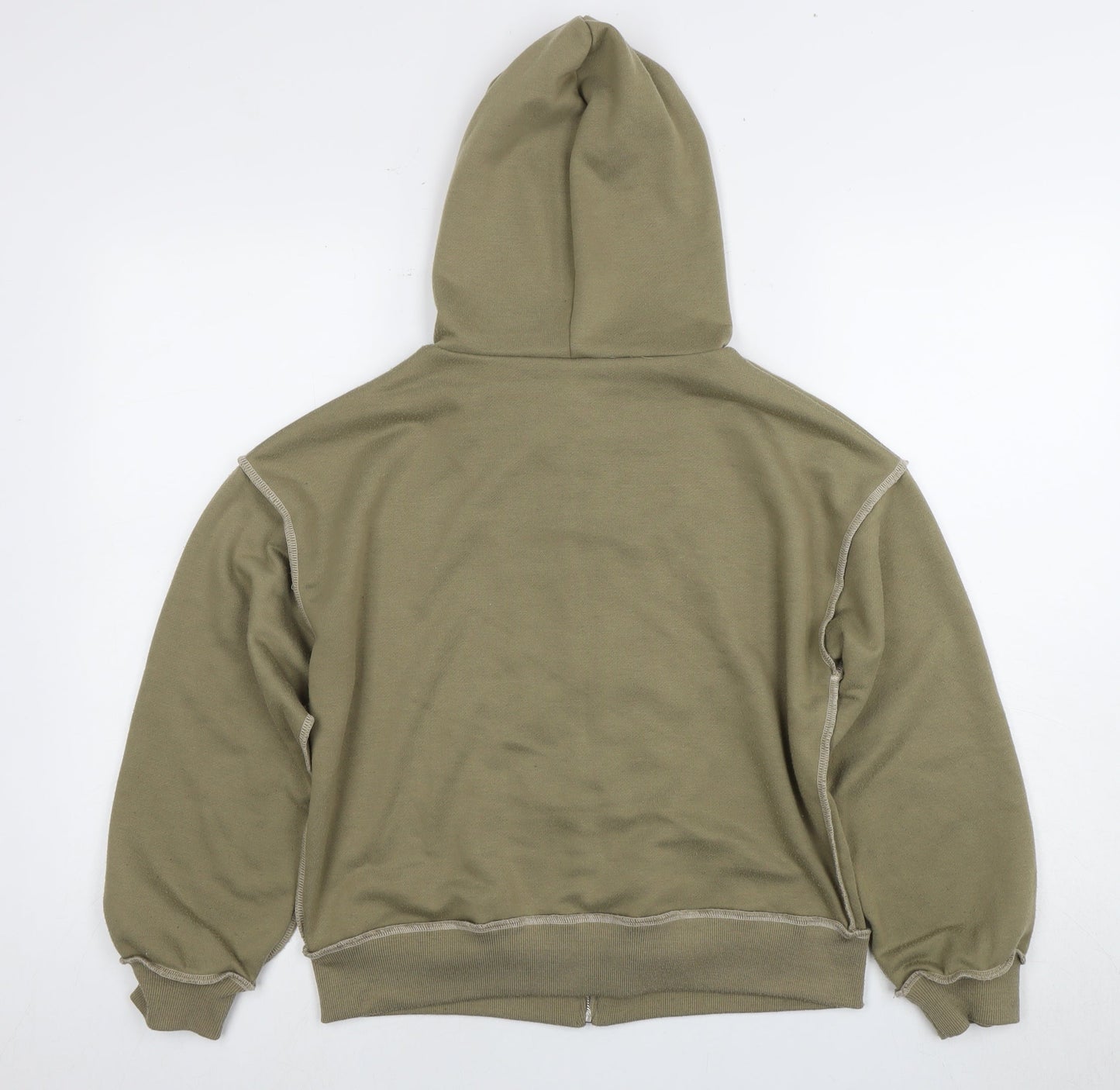 Cider Women's Green Full Zip Hoodie, Star Design, Size S