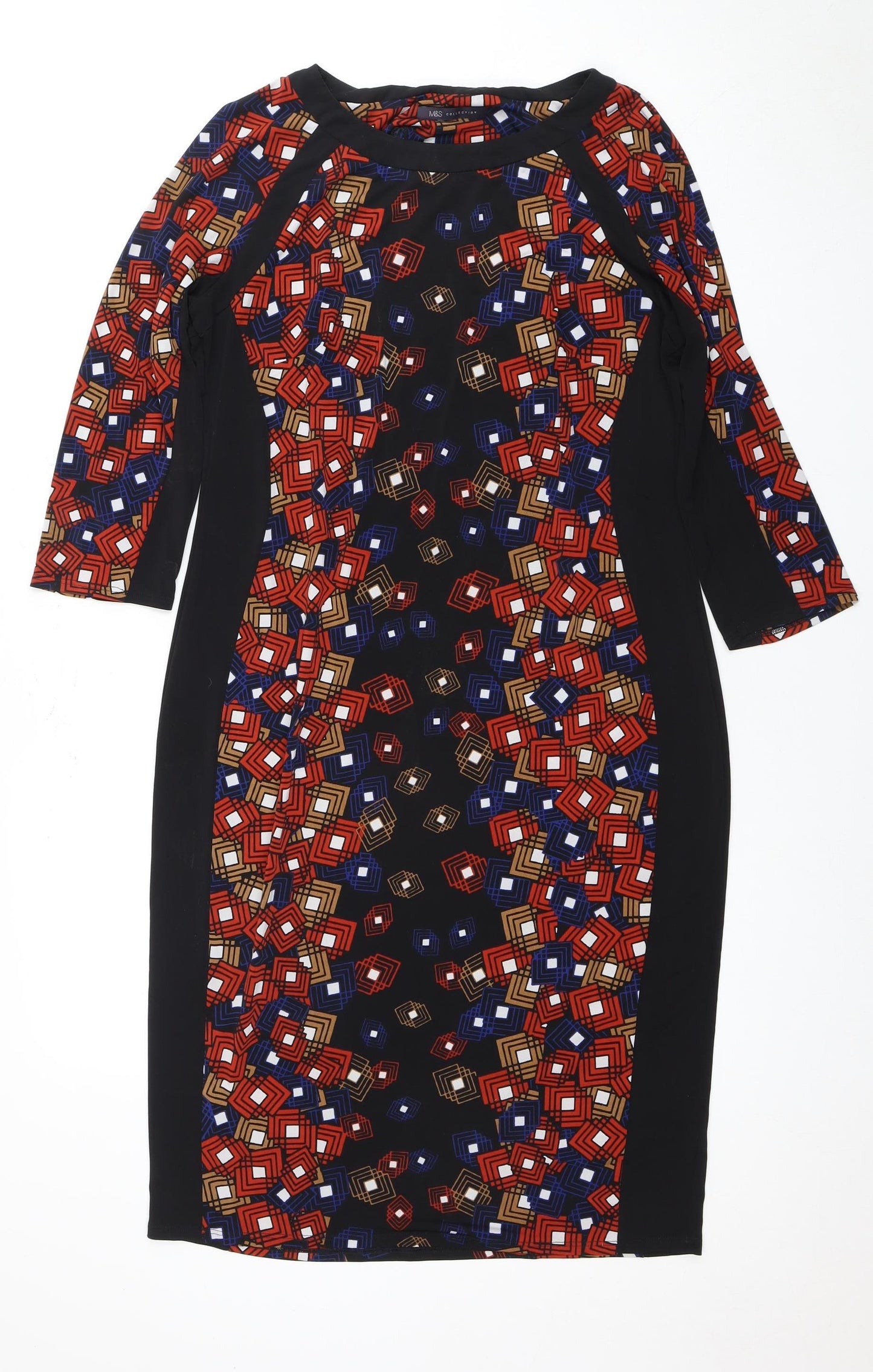 Marks and Spencer Women's Multicoloured Bodycon Dress Size 14