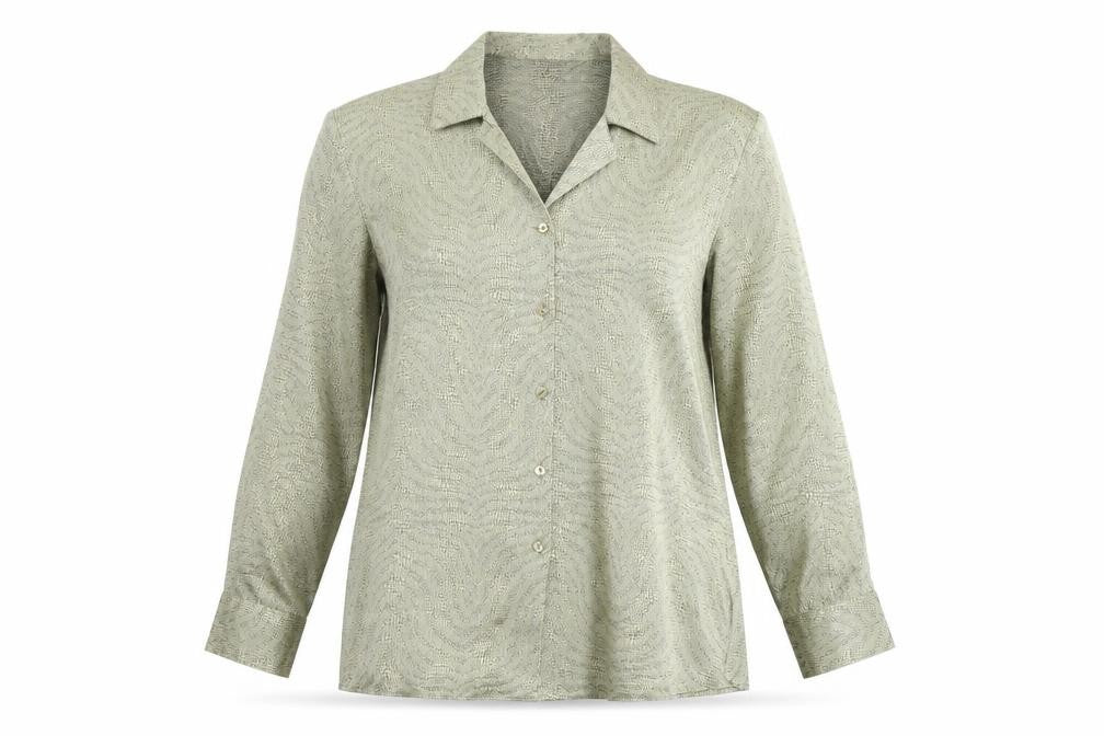Bonmarché Women's Silver Button-Up Shirt Size 12