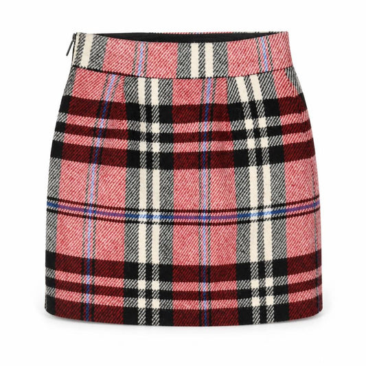 TOPSHOP Women's Red Plaid Pencil Skirt, Size 10