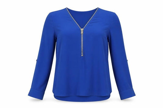 River Island Women's Blue Long Sleeve Zip Top