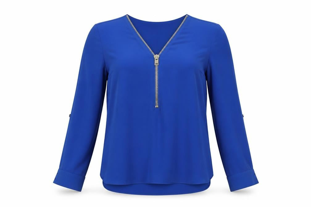 River Island Women's Blue Long Sleeve Zip Top