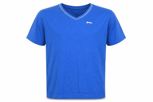 Slazenger Men's Blue V-Neck T-Shirt XL Logo