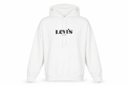 Levi's Men's White Hoodie M - Logo, Drawstring, Cotton