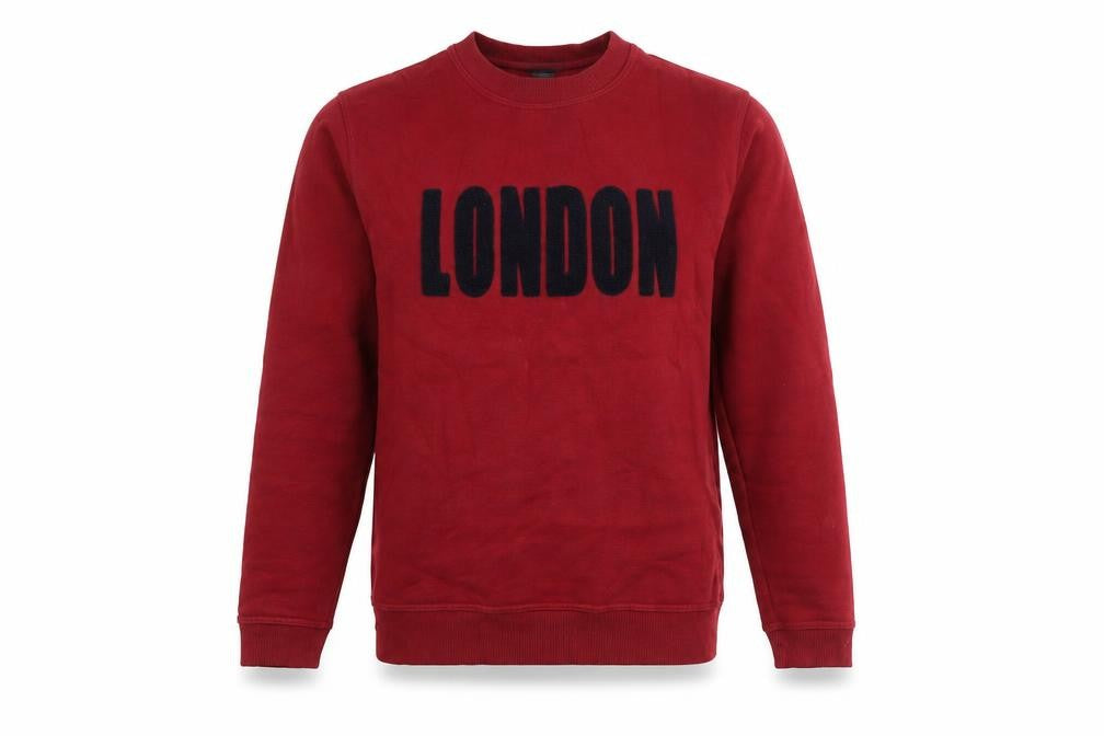 UK Red London Graphic Pullover Jumper, Size S
