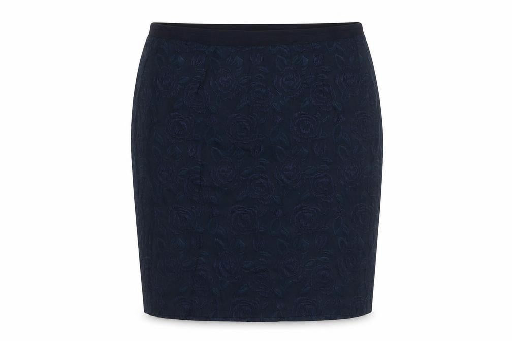 Jigsaw Women's Blue Silk Blend Floral Pencil Skirt