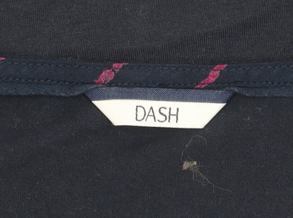 Dash Women's Blue Striped Blouse, Size 12, 3/4 Sleeve