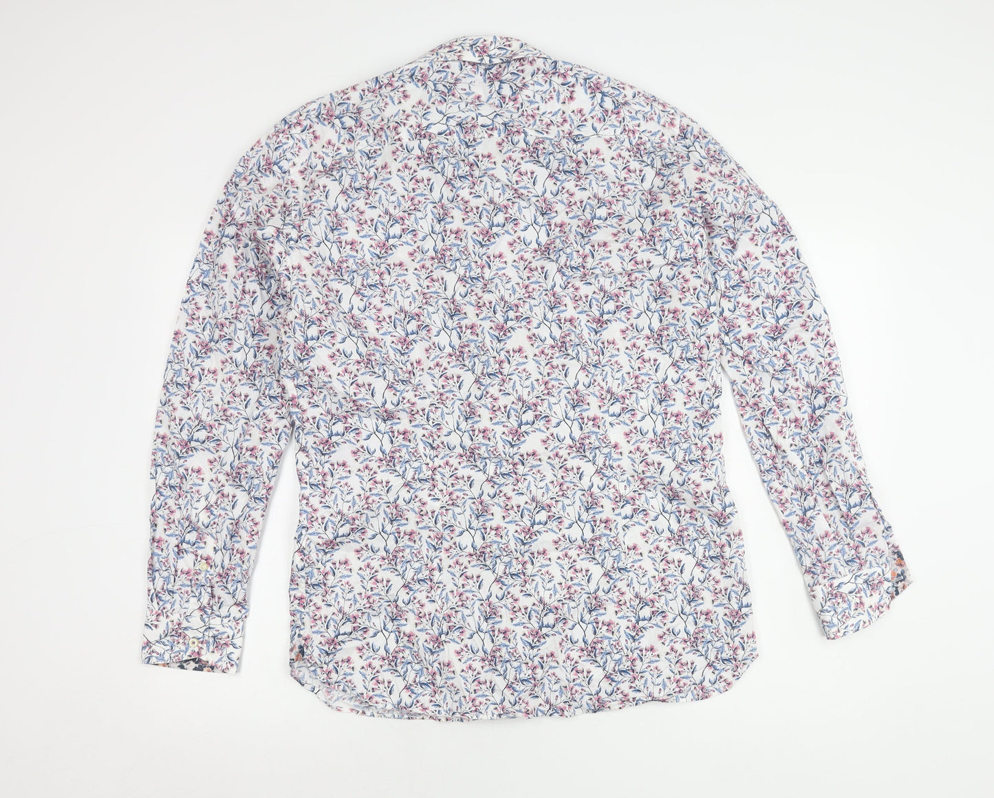 Ted Baker Men's Multicoloured Floral Button-Up Shirt, Size 16