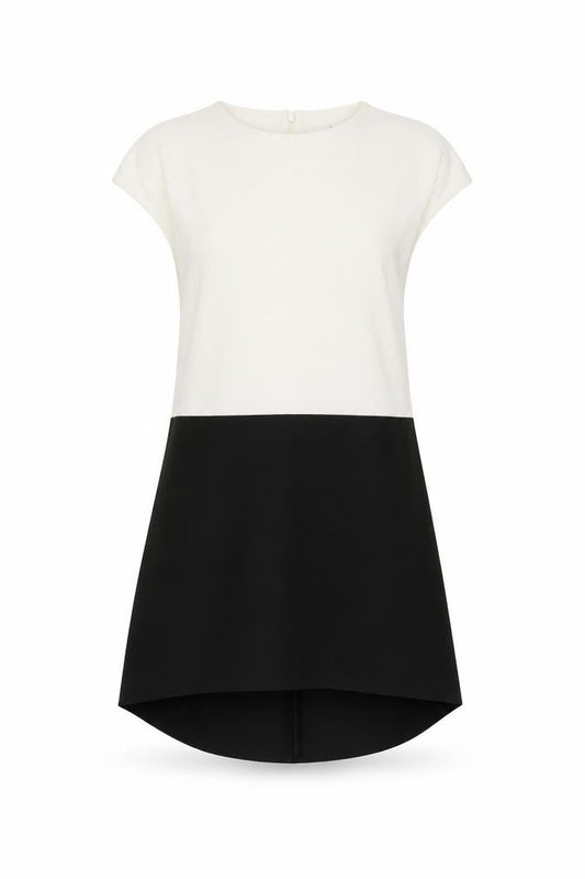 COS Women’s Colourblock Dress, L, Black & White, Elegant