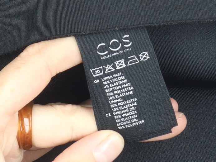 COS Women’s Colourblock Dress, L, Black & White, Elegant