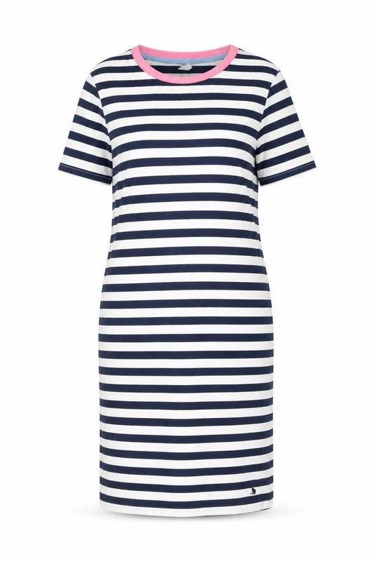 Joules Women's Blue Striped T-Shirt Dress Size 8