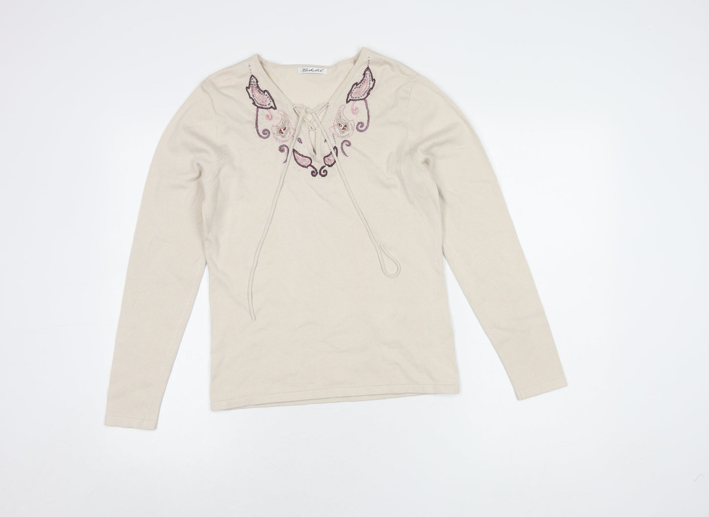 Berkertex Beige Women's Knit Jumper Size 10-12