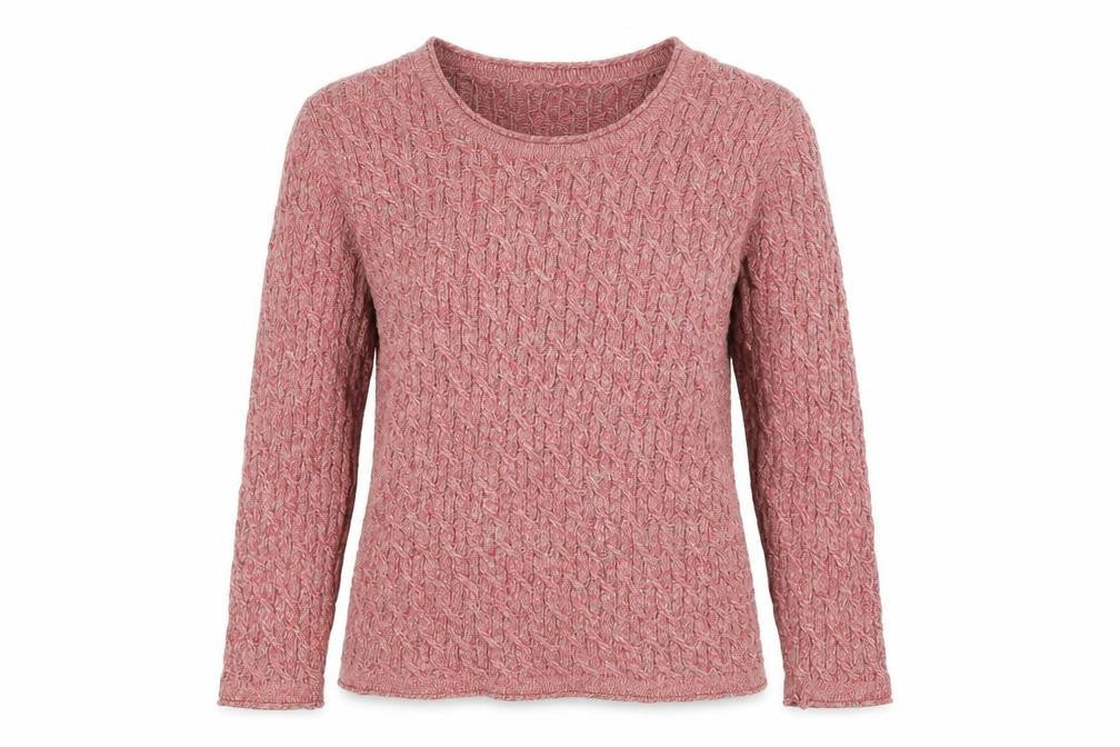 Viyella Women's Pink Cable Knit Pullover Jumper - Size L