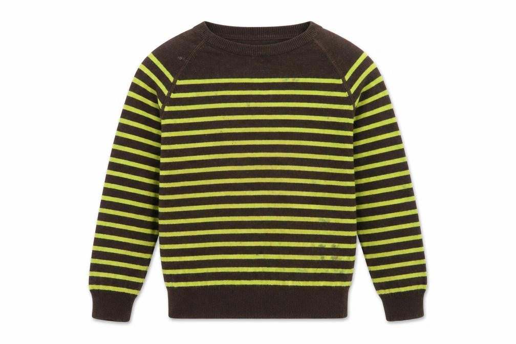 Mini Boden Boys Brown Striped Pullover Jumper, Size 2