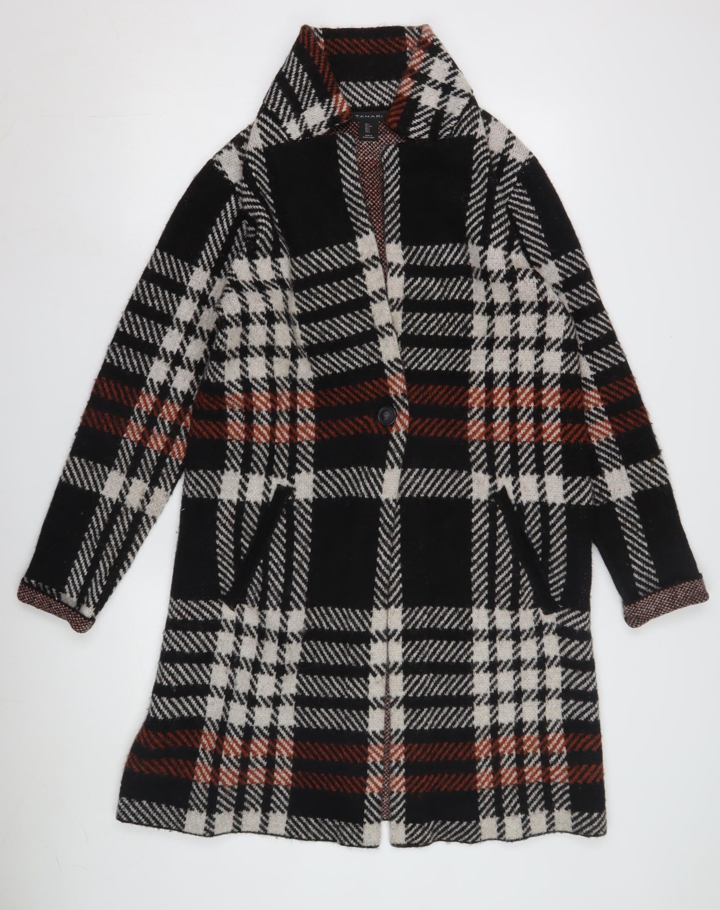 Tahari Women's Multicoloured Check Coat L
