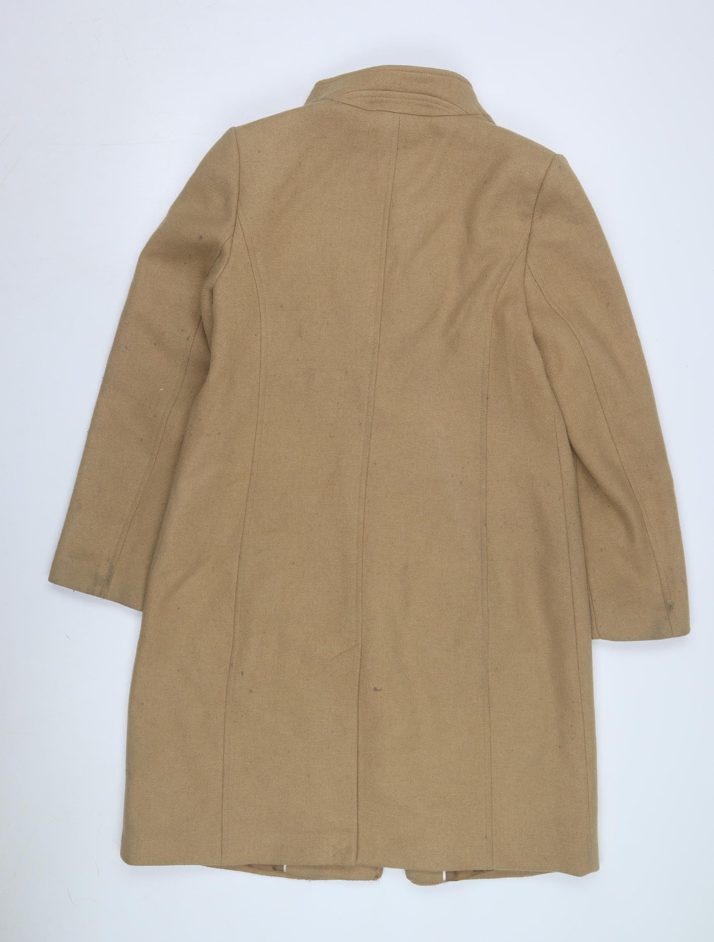 Monsoon Women’s Beige Wool Blend Coat Size 10 Warm & Stylish