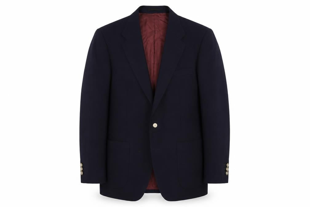 David Goldie Men's Blue Wool Blazer, Size 41R