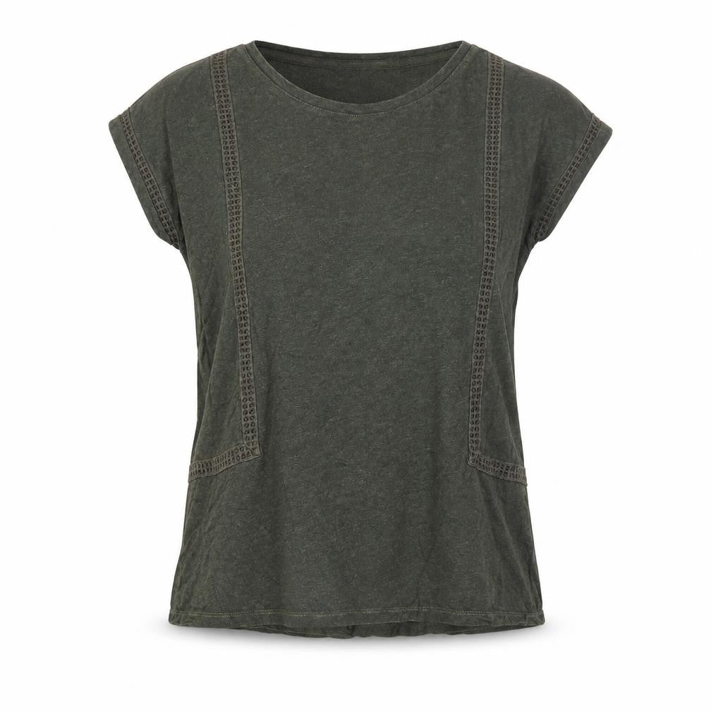 Lands' End Women's Green T-Shirt Crew Neck Size S