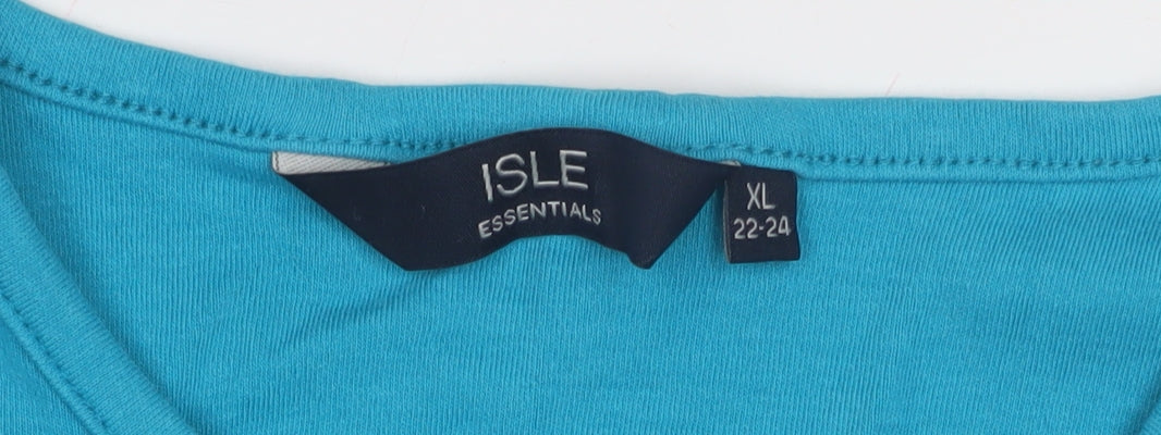 Isle Essentials Women's Blue Plus Size Tee