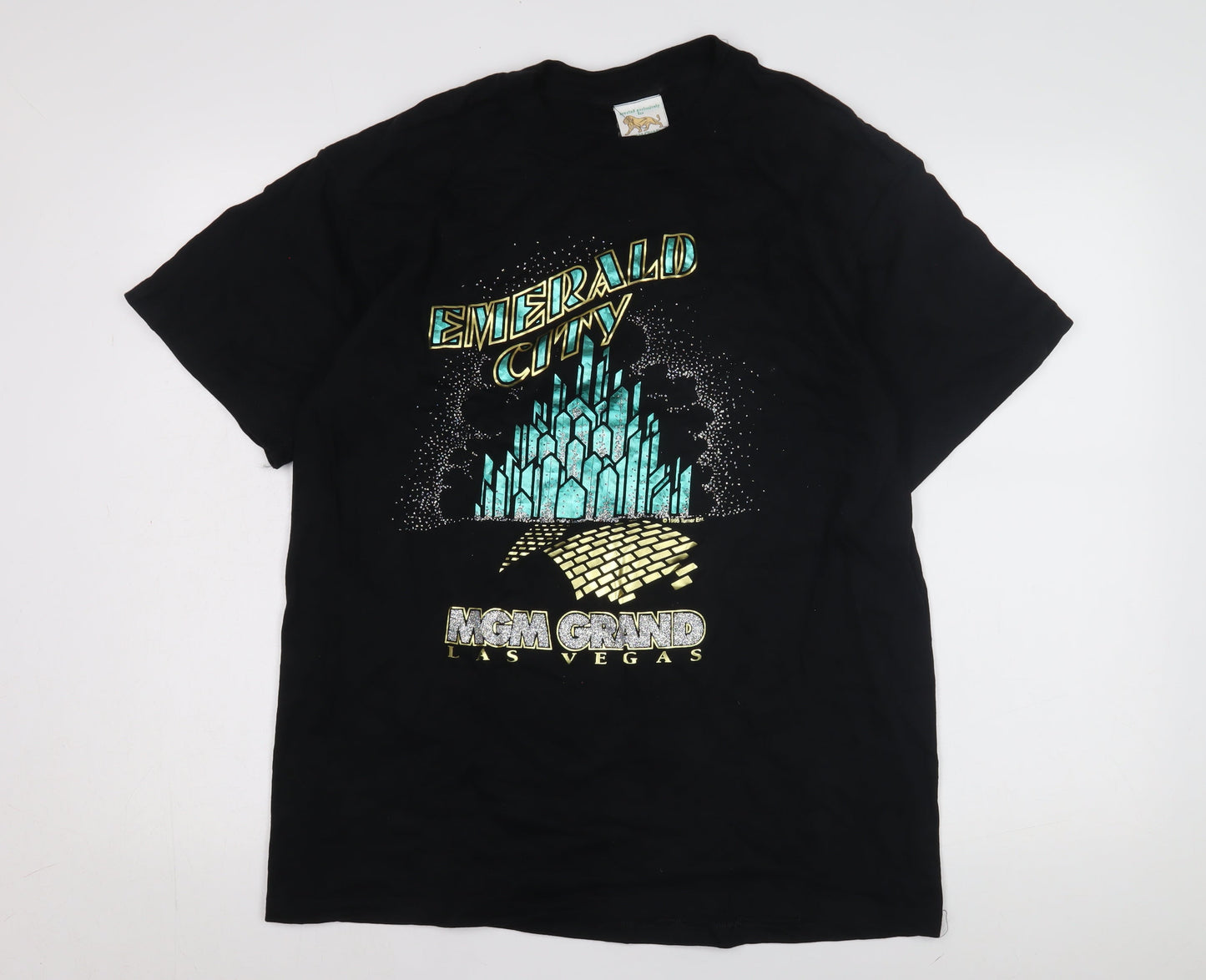 MGM Grand Black Cotton T-Shirt, Unisex Adults, Size L