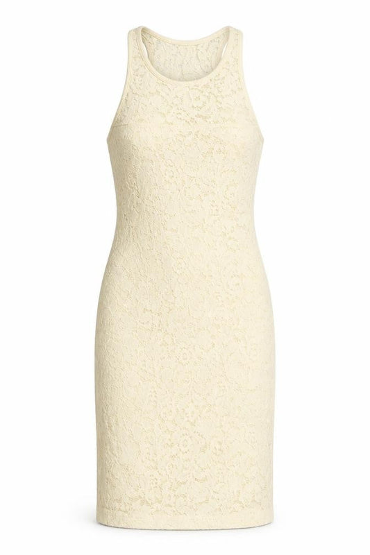 Hollister Women's Ivory Sleeveless Lace Dress S