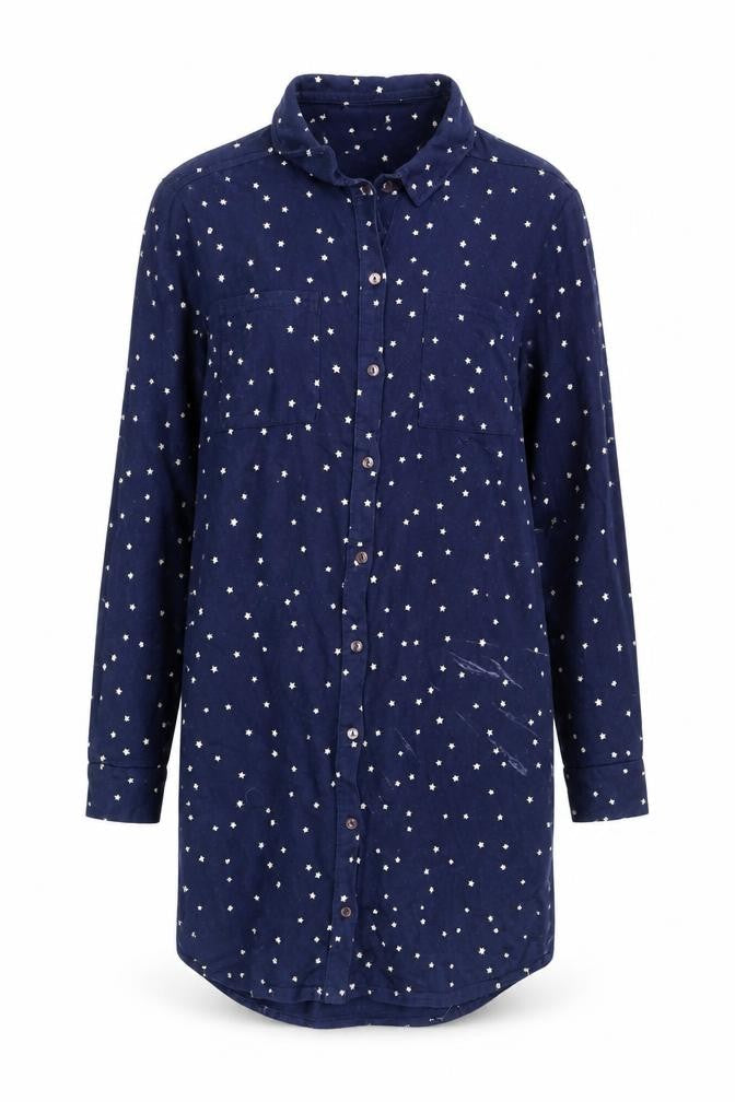 People Tree Women's Blue Star Nightshirt, Size 12