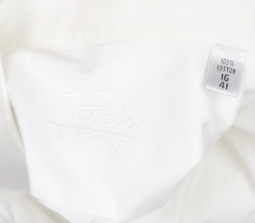Peador Men's White Cotton Dress Shirt Size 16