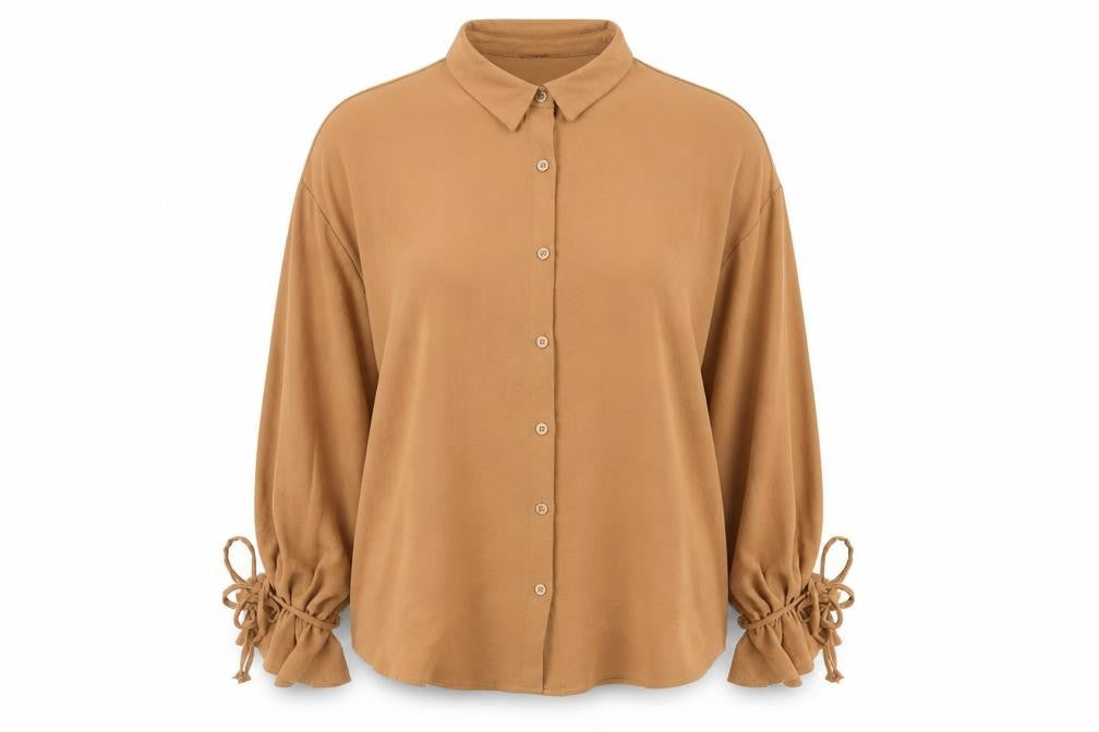 Boohoo Women's Brown Button-Up Blouse Size 16