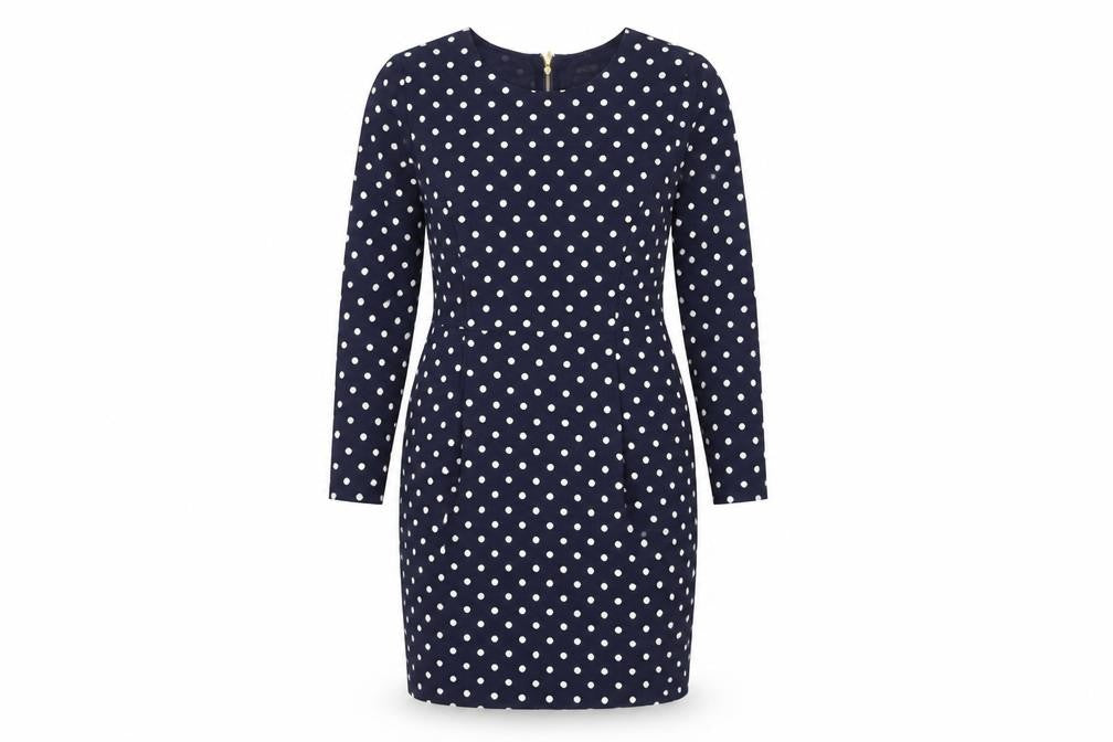 Joanie Women's Blue Polka Dot Long Sleeve Dress
