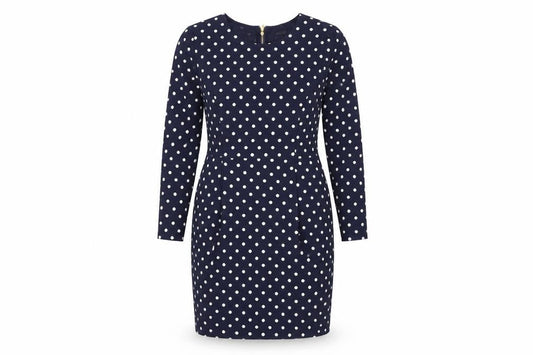 Joanie Women's Blue Polka Dot Long Sleeve Dress