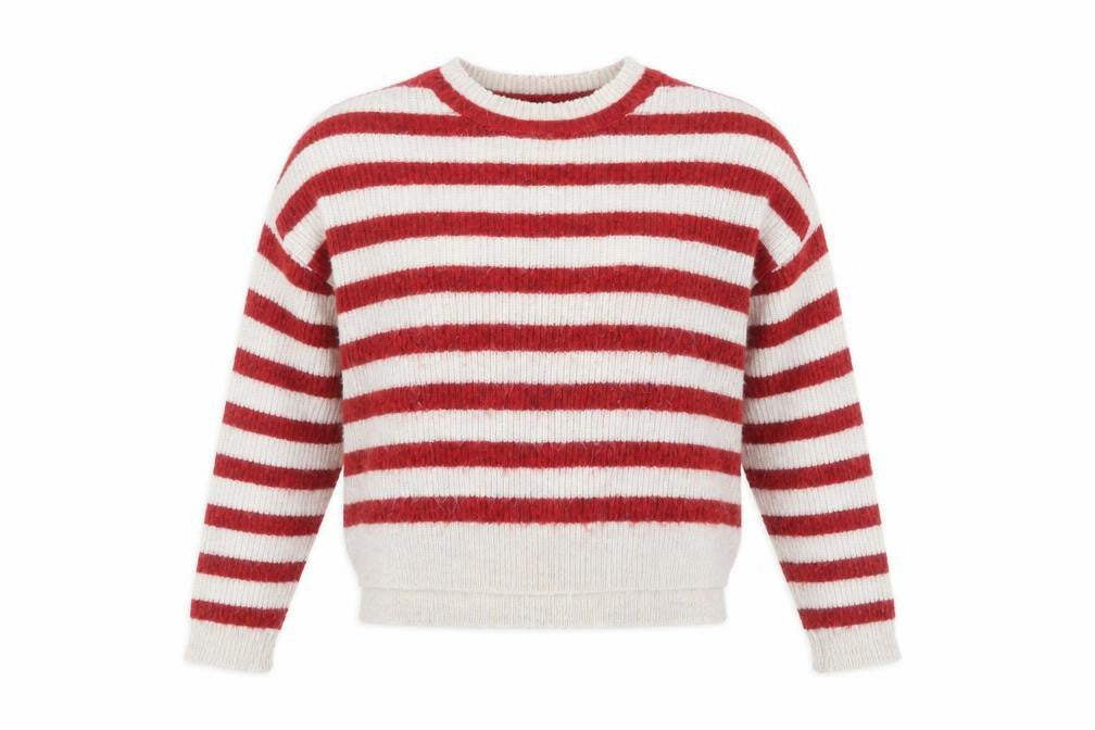Zara Women's Red Striped Pullover Jumper M