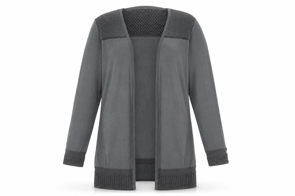 Per Una Women's Grey Open Front Cardigan, Size 16, Casual Style