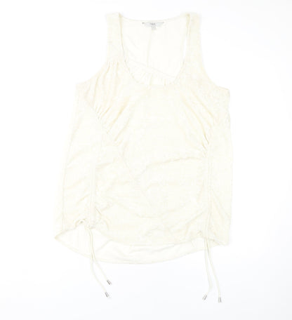 Next Women's Ivory Tank Top, Size 12, Scoop Neck