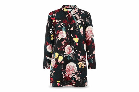 Marks & Spencer Floral Shirt Dress Black Size 8
