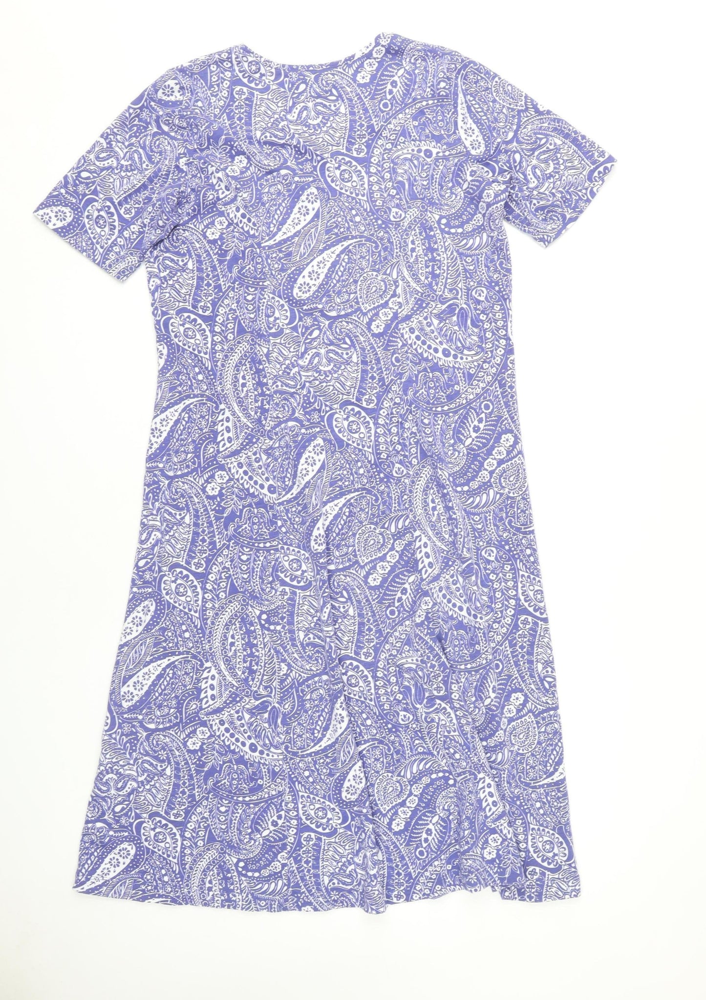 Damart Women's Blue Paisley Jersey Dress Size 12