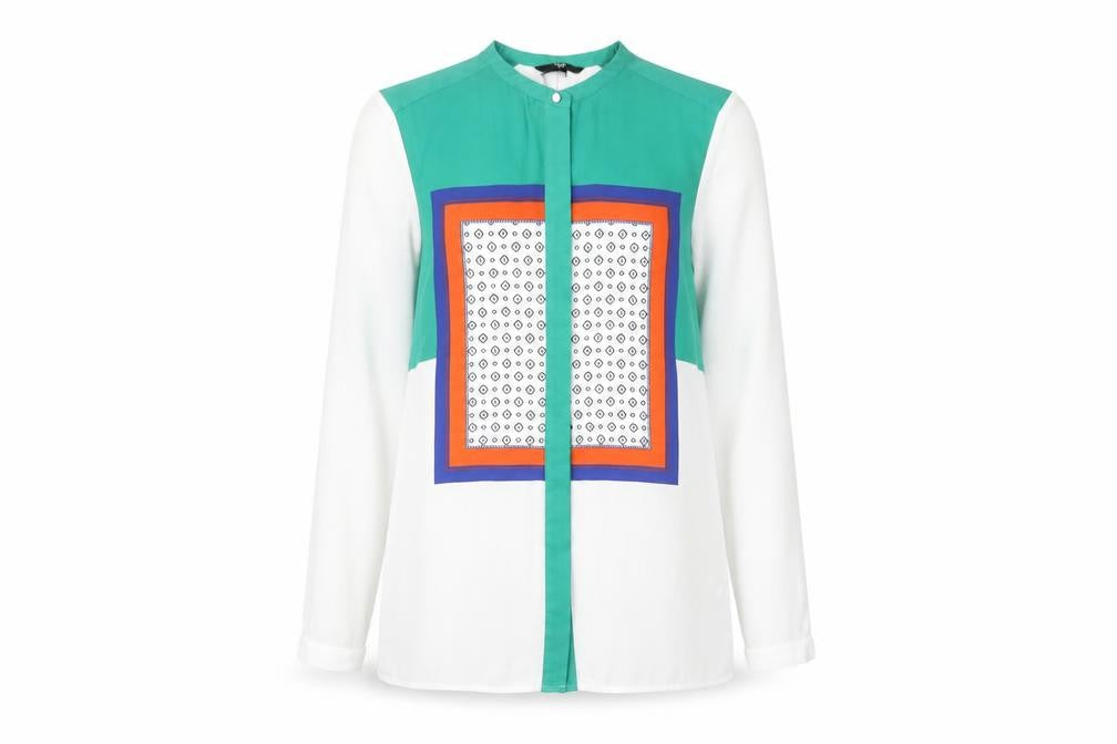 H&M Women's Multicoloured Geometric Blouse Size 10
