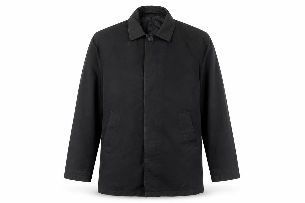 Next Men's Black Mid-Length Overcoat, M