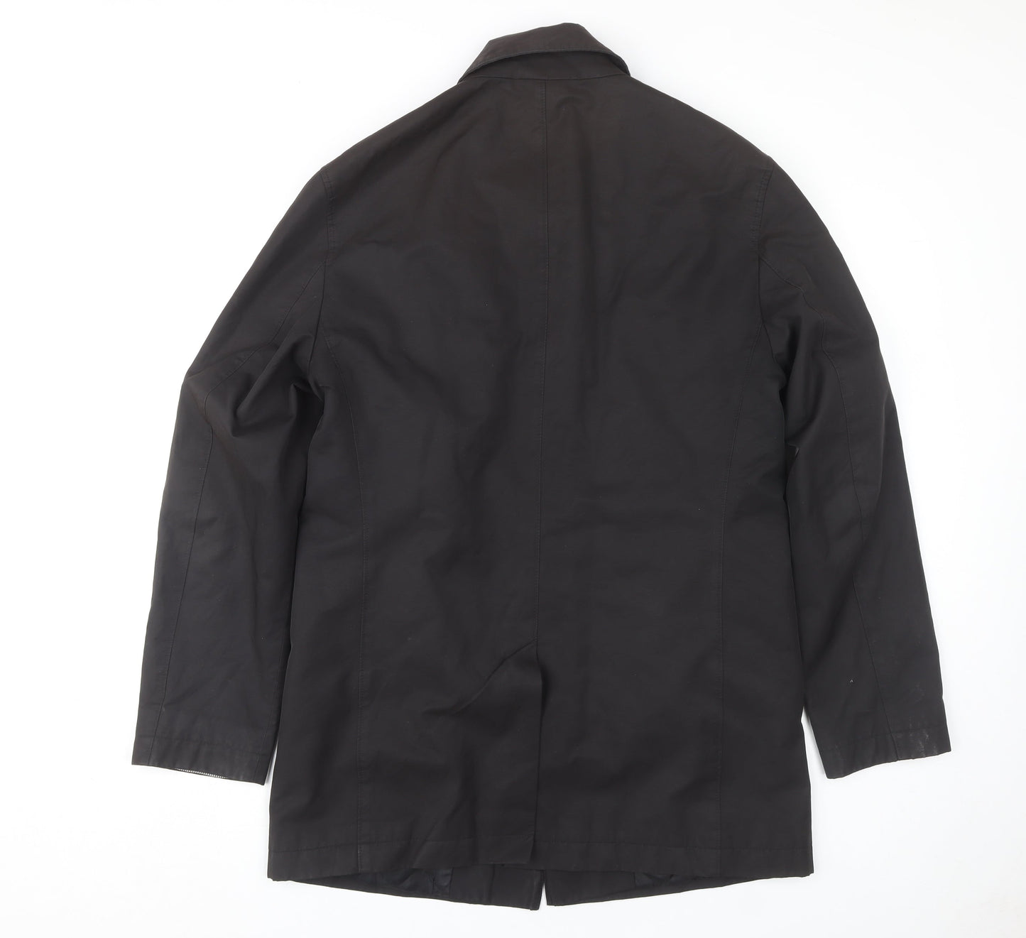Next Men's Black Mid-Length Overcoat, M