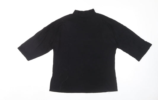Boohoo Women's Black High Neck Top, Size 10