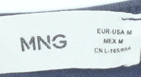 Mango Women's Blue Polka Dot T-Shirt, Size M, Cotton