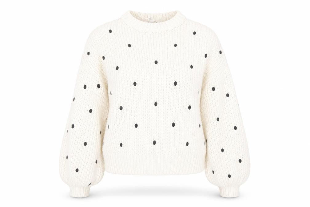 Topshop Women's White Polka Dot Jumper M