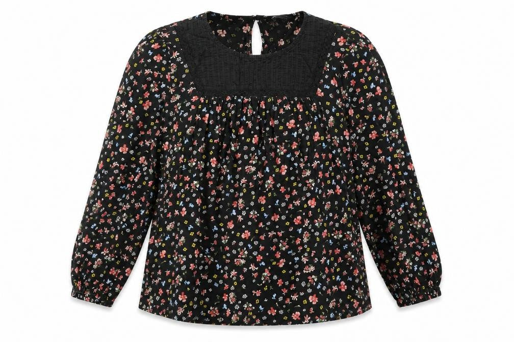 Marks & Spencer Women's Black Floral Blouse, Size 16