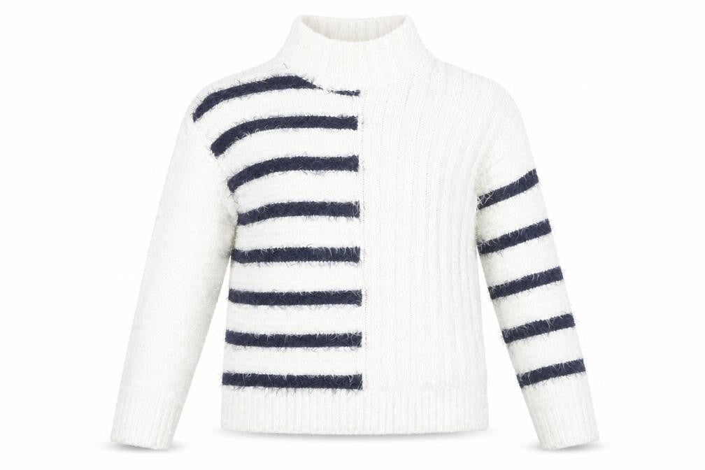 Marks & Spencer Women's White Striped Pullover XS