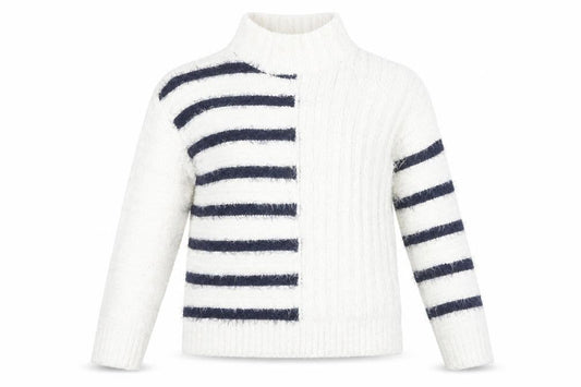 Marks & Spencer Women's White Striped Pullover XS
