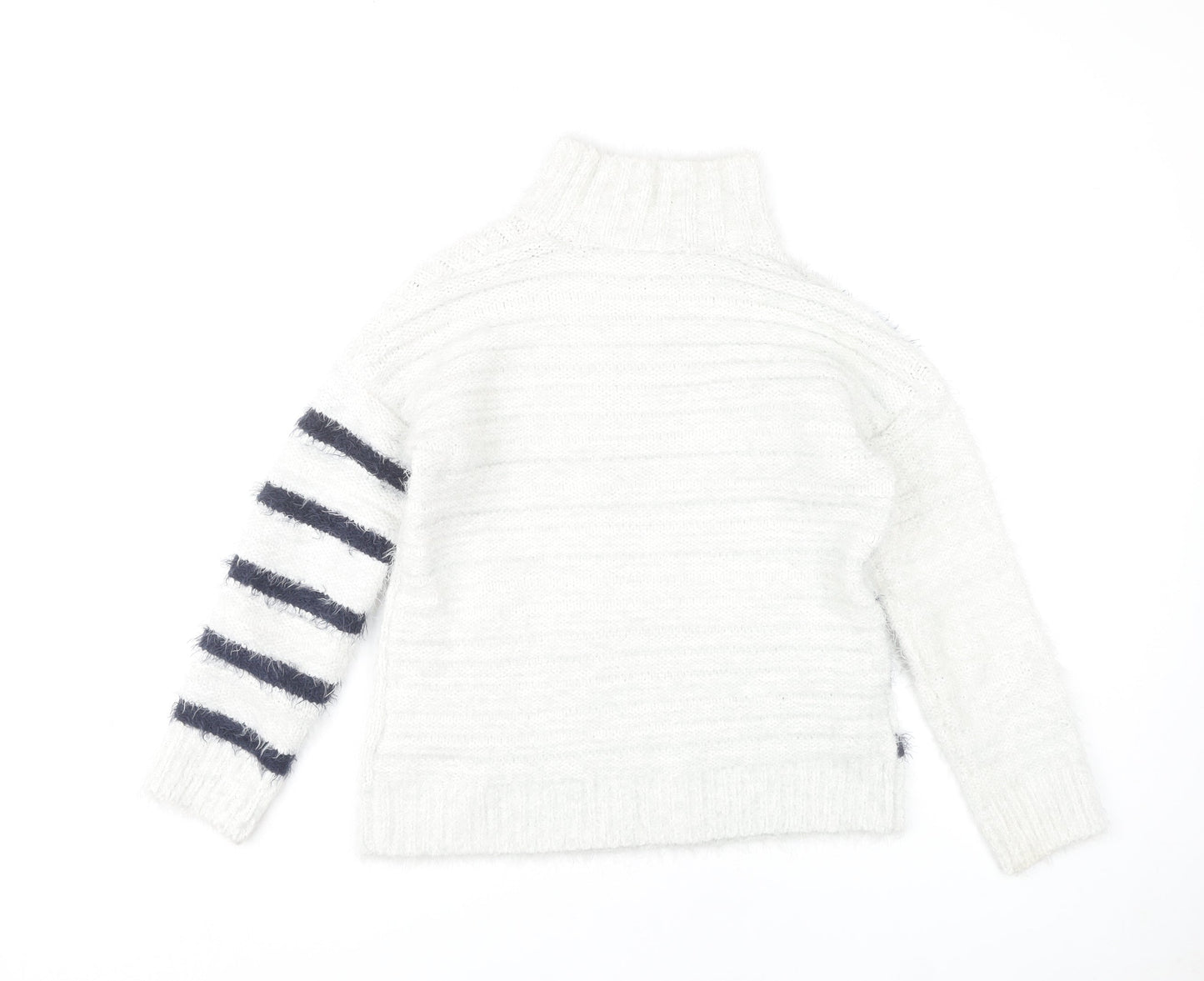 Marks and Spencer Women's White Striped Pullover XS