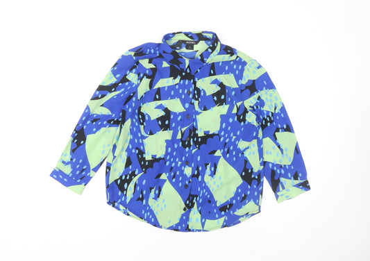 Monki Women's Geometric Button-Up Shirt XS