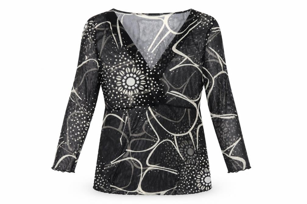 Marks & Spencer Women's Black Geometric Wrap Top