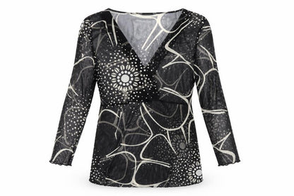 Marks & Spencer Women's Black Geometric Wrap Top