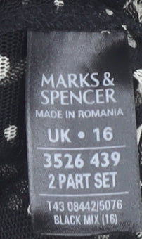 Marks and Spencer Women's Black Geometric Wrap Top