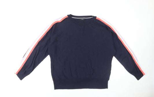 M&Co Women's Blue Crew Neck Jumper Size 14